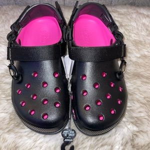 Post Malone crocs rare pink and black.